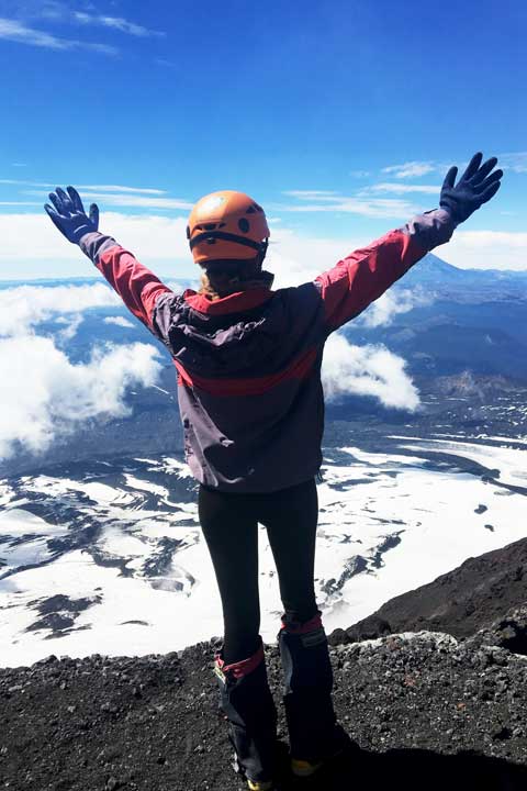 Cheada ao topo Vulcão Villarrica