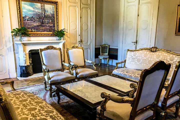 interior da casa rosada