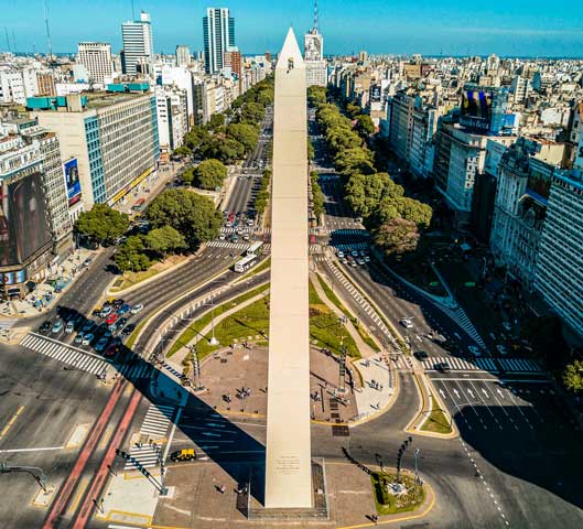 Avenida 9 de Julho no Centro de Buenos Aires