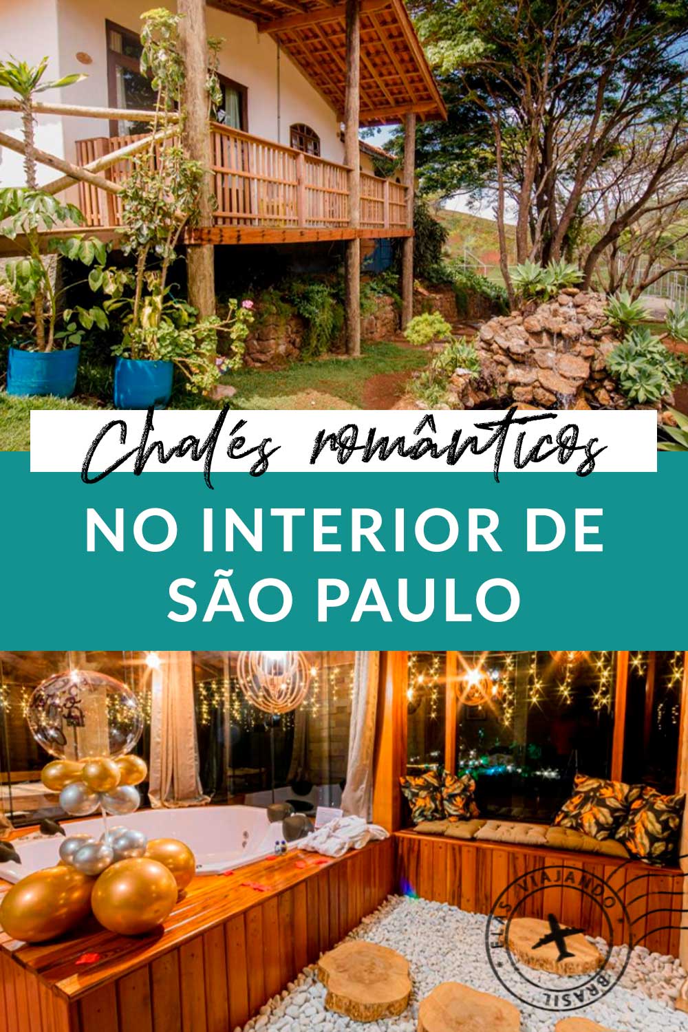 Chalés românticos no interior de SP